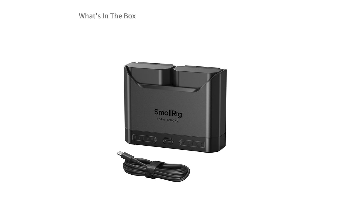 SmallRig 5483 Akkulader – für Sony NP-FZ100 – 2-fach, USB