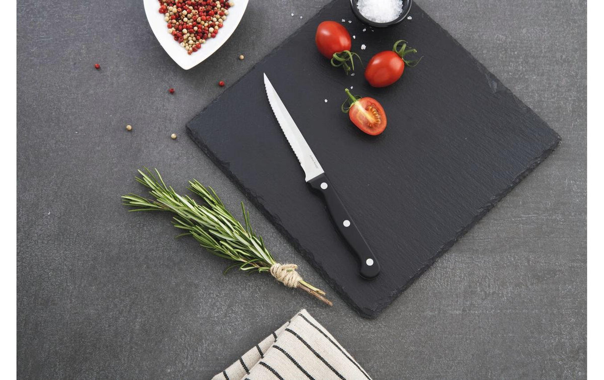 Arthur Krupp Steakmesser – 11 cm, Glatter Schliff, Edelstahl, Kunststoffgriff, Schwarz, spülmaschinenfest