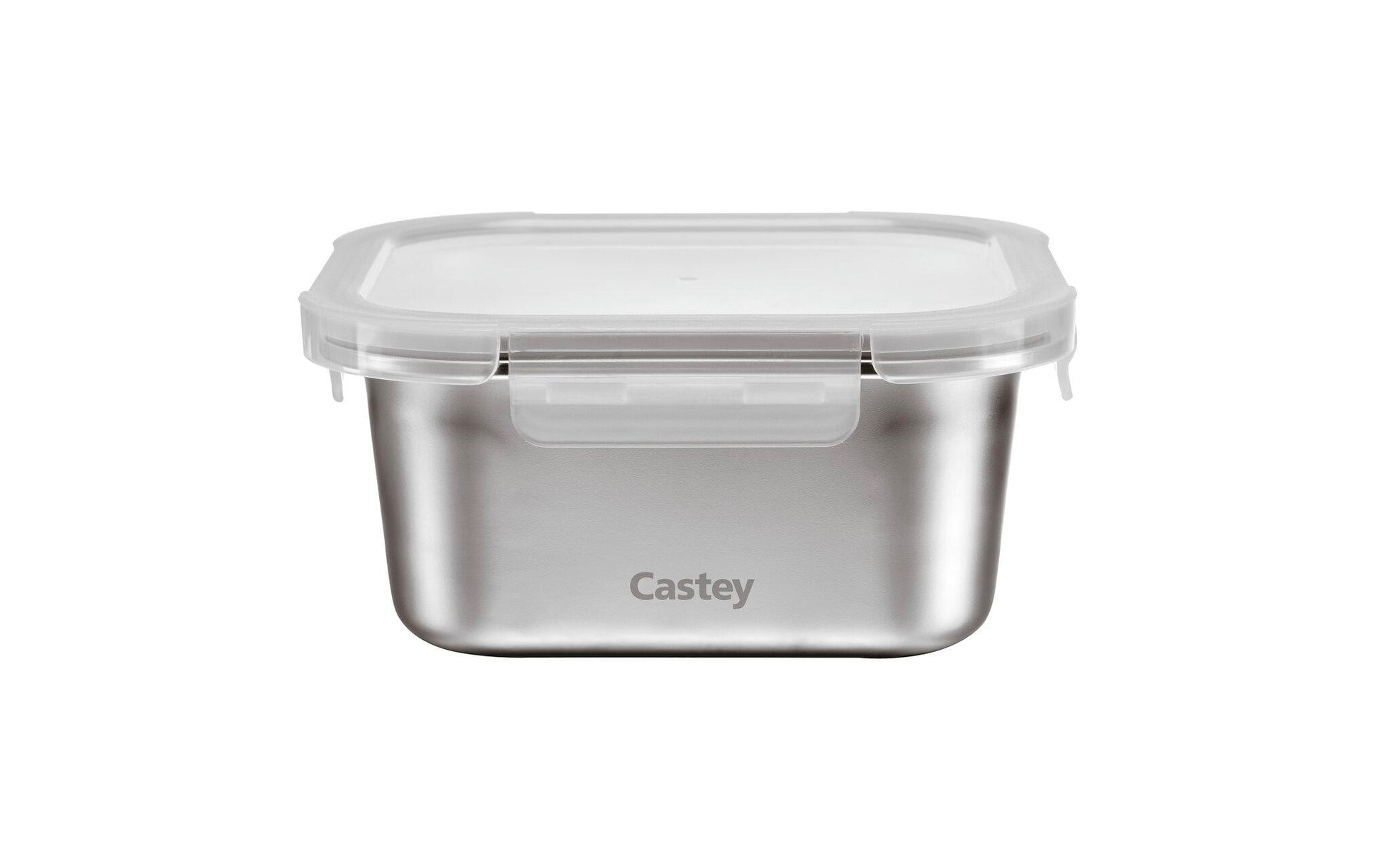Paderno Vorratsdose 1,5 l, 18,1 × 18,1 × 8,7 cm, Edelstahl/Polypropylen (PP), Silber