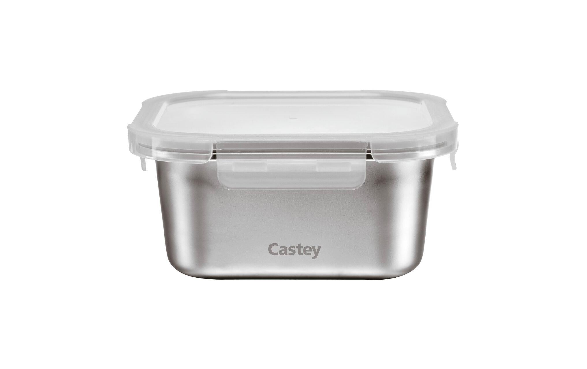 Paderno Vorratsdose 1,5 l, 18,1 × 18,1 × 8,7 cm, Edelstahl/Polypropylen (PP), Silber
