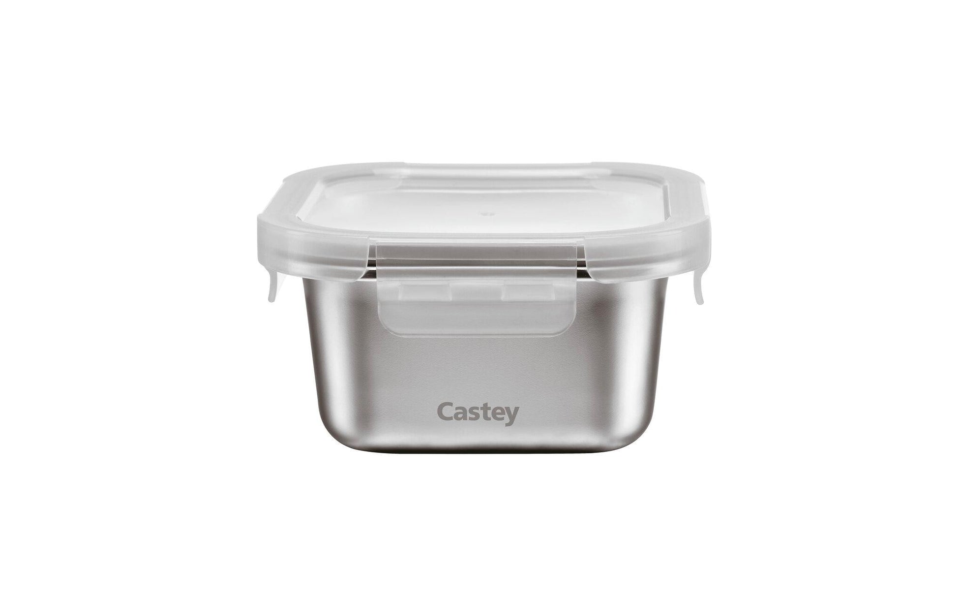 Paderno Vorratsdose 600 ml, 14 × 14 × 7,4 cm, Edelstahl/Polypropylen (PP), Silber