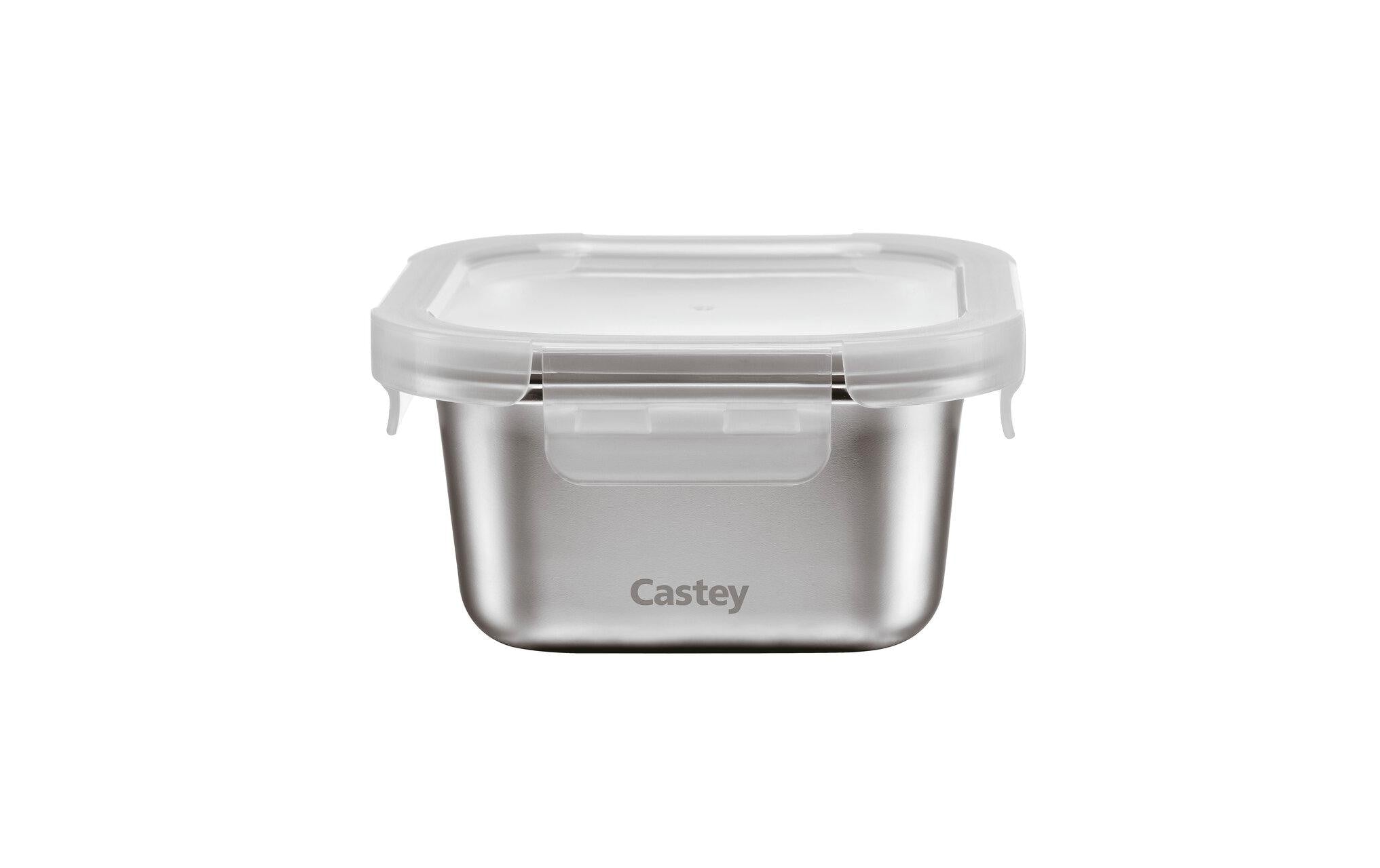 Paderno Vorratsdose 600 ml, 14 × 14 × 7,4 cm, Edelstahl/Polypropylen (PP), Silber