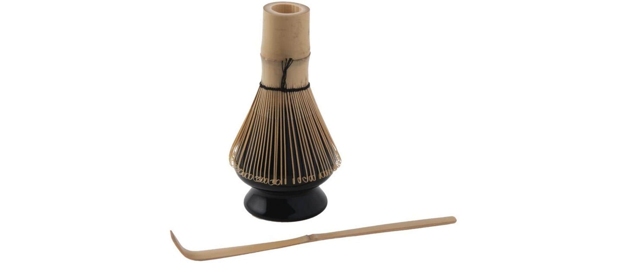 Paderno Matcha-Set, 3-teilig, Keramik/Bambus, Schwarz