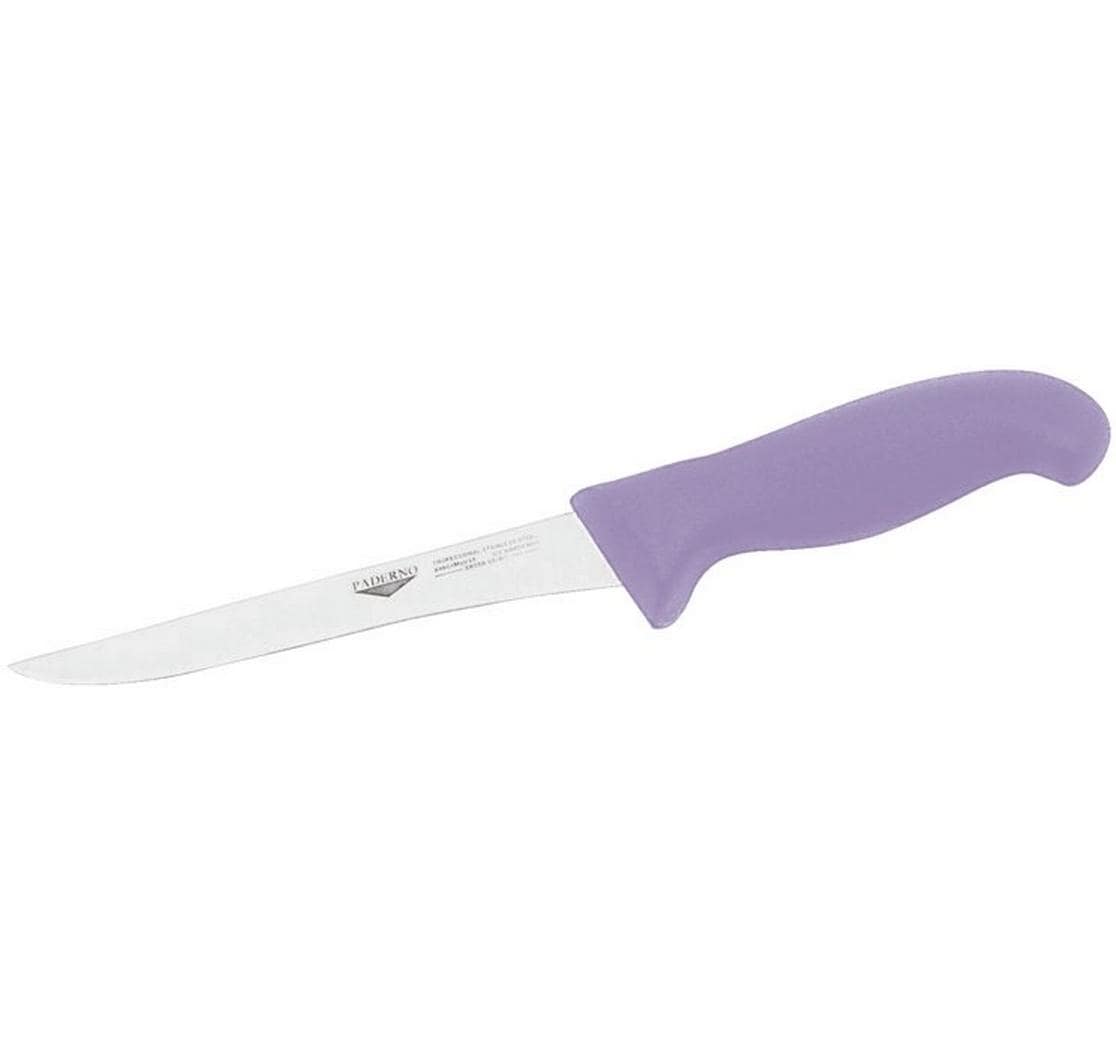 Paderno 18000 – Ausbeinmesser 16 cm, Edelstahl, Kunststoffgriff, Violett