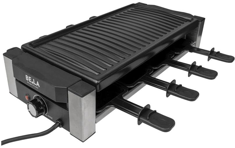 Berger lanz BergerLanz Raclette-Grill – 8 Personen, 1200 W, Grillplatte Edelstahl – Schwarz/Edelstahl