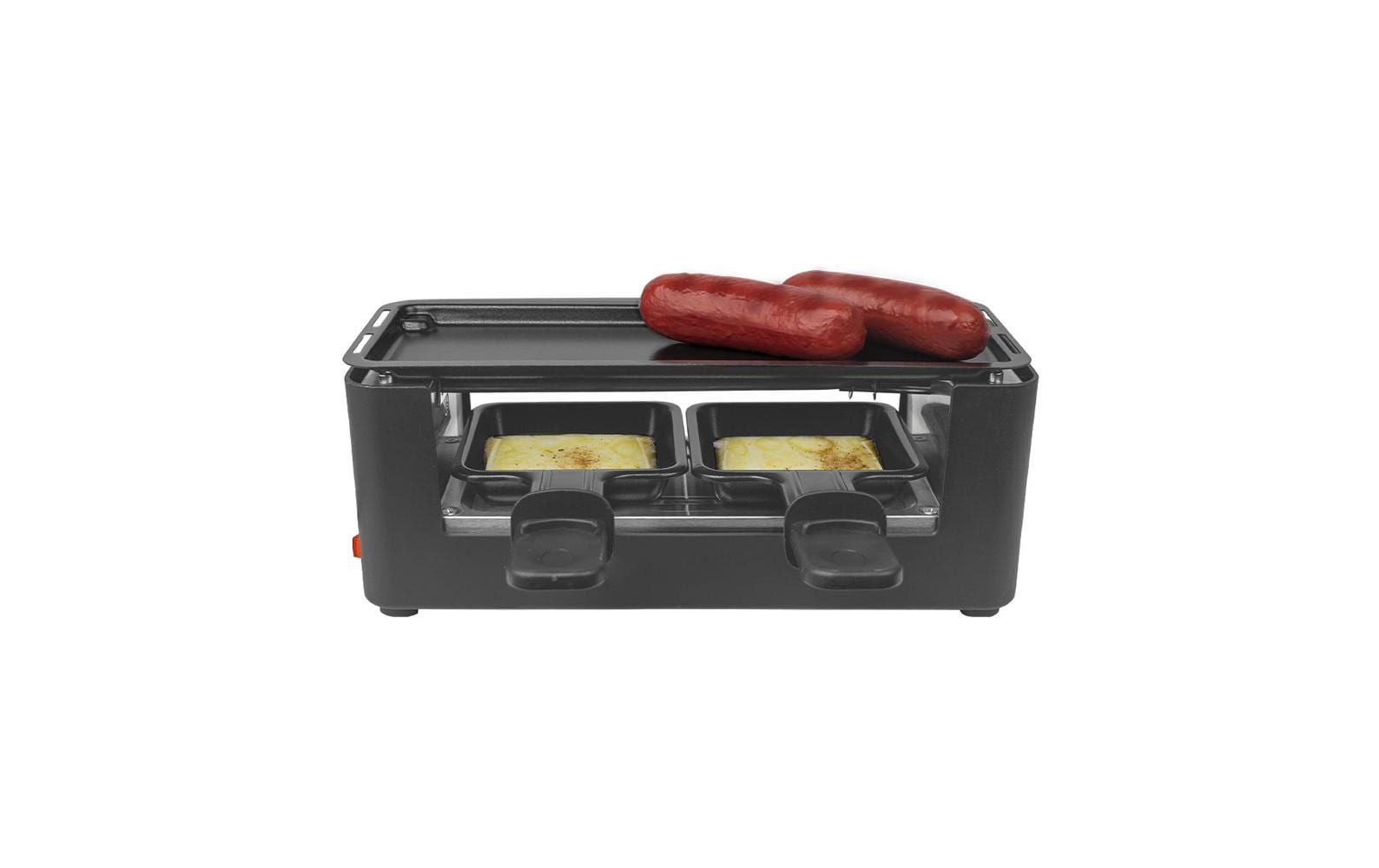 Berger Lanz Raclette-Grill – 2 Personen, 350 W, Grillplatte Metall, antihaftbeschichtet – schwarz