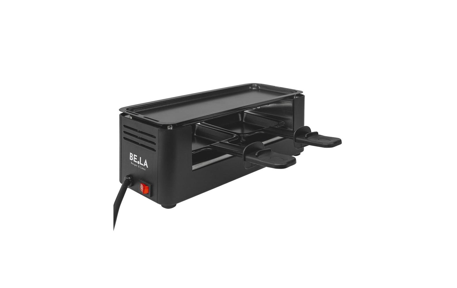 Berger Lanz Raclette-Grill – 2 Personen, 350 W, Grillplatte Metall, antihaftbeschichtet – schwarz