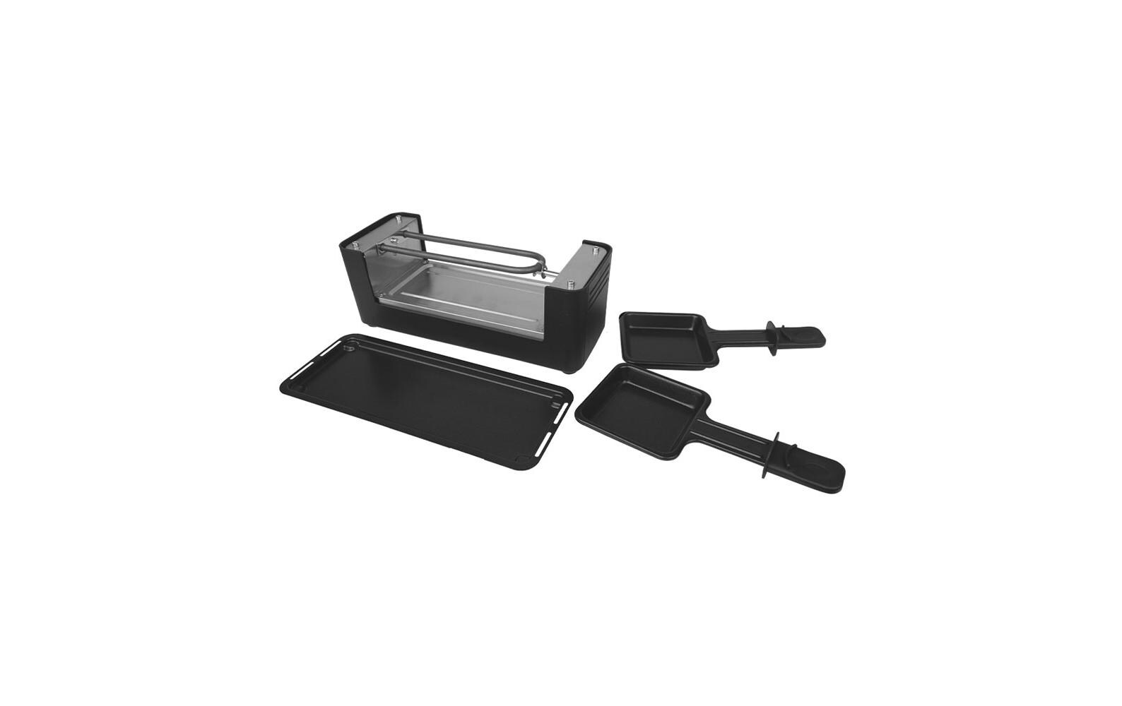 Berger Lanz Raclette-Grill – 2 Personen, 350 W, Grillplatte Metall, antihaftbeschichtet – schwarz