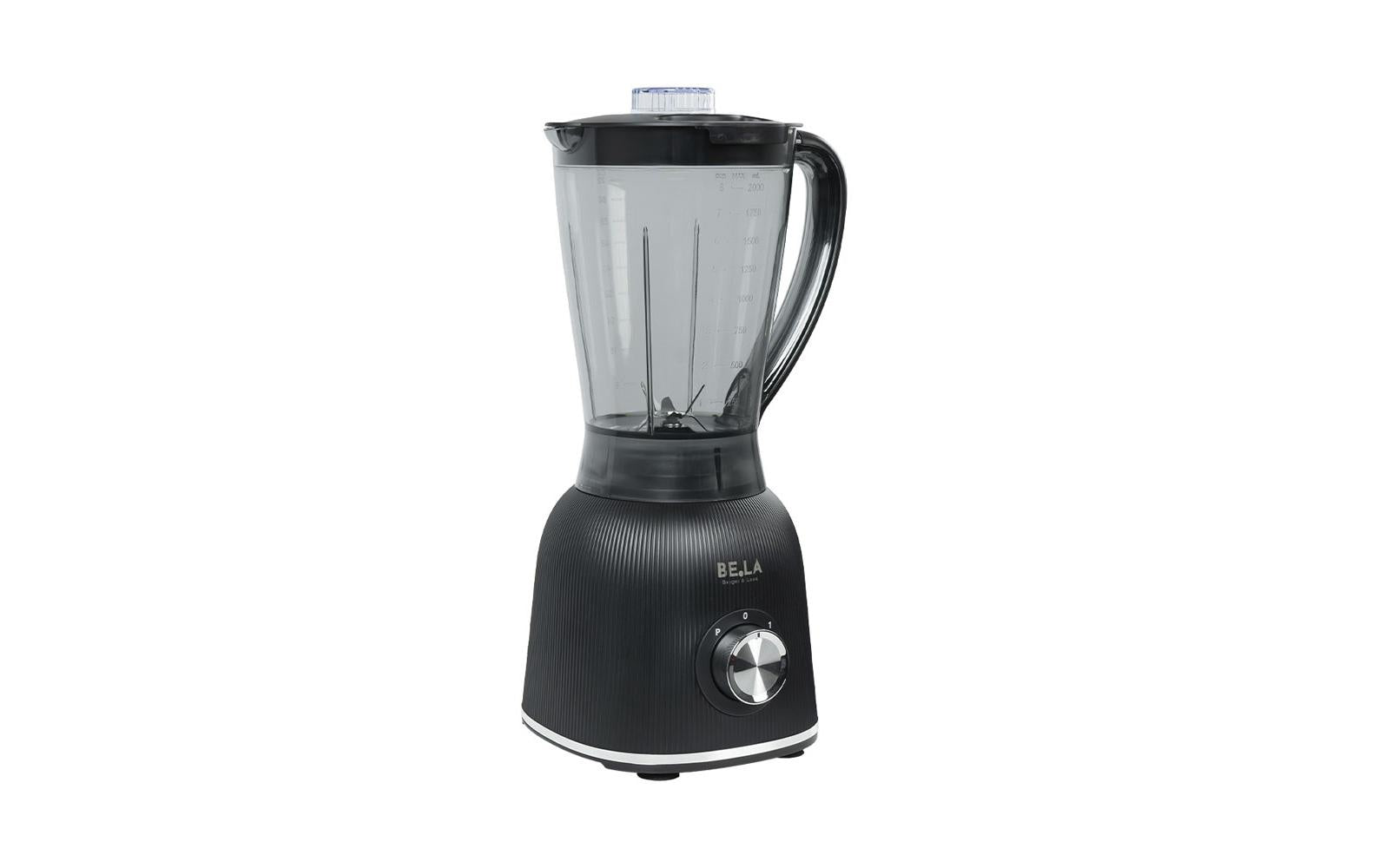 Berger lanz BergerLanz Smoothie-Mixer SM1200W – 2 l, 1200 W, 6-faches Edelstahlmesser, 2 Stufen – schwarz/transparent