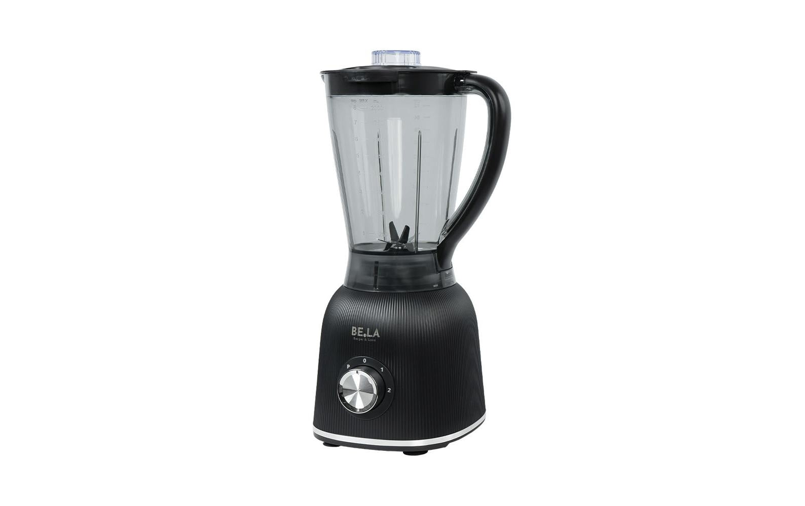Berger lanz BergerLanz Smoothie-Mixer SM1200W – 2 l, 1200 W, 6-faches Edelstahlmesser, 2 Stufen – schwarz/transparent