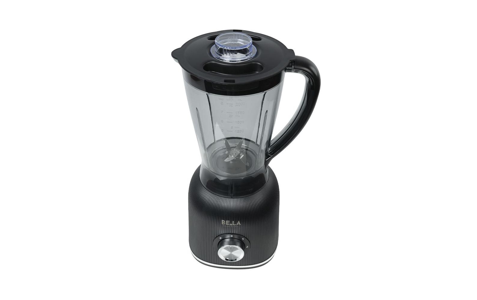 Berger lanz BergerLanz Smoothie-Mixer SM1200W – 2 l, 1200 W, 6-faches Edelstahlmesser, 2 Stufen – schwarz/transparent