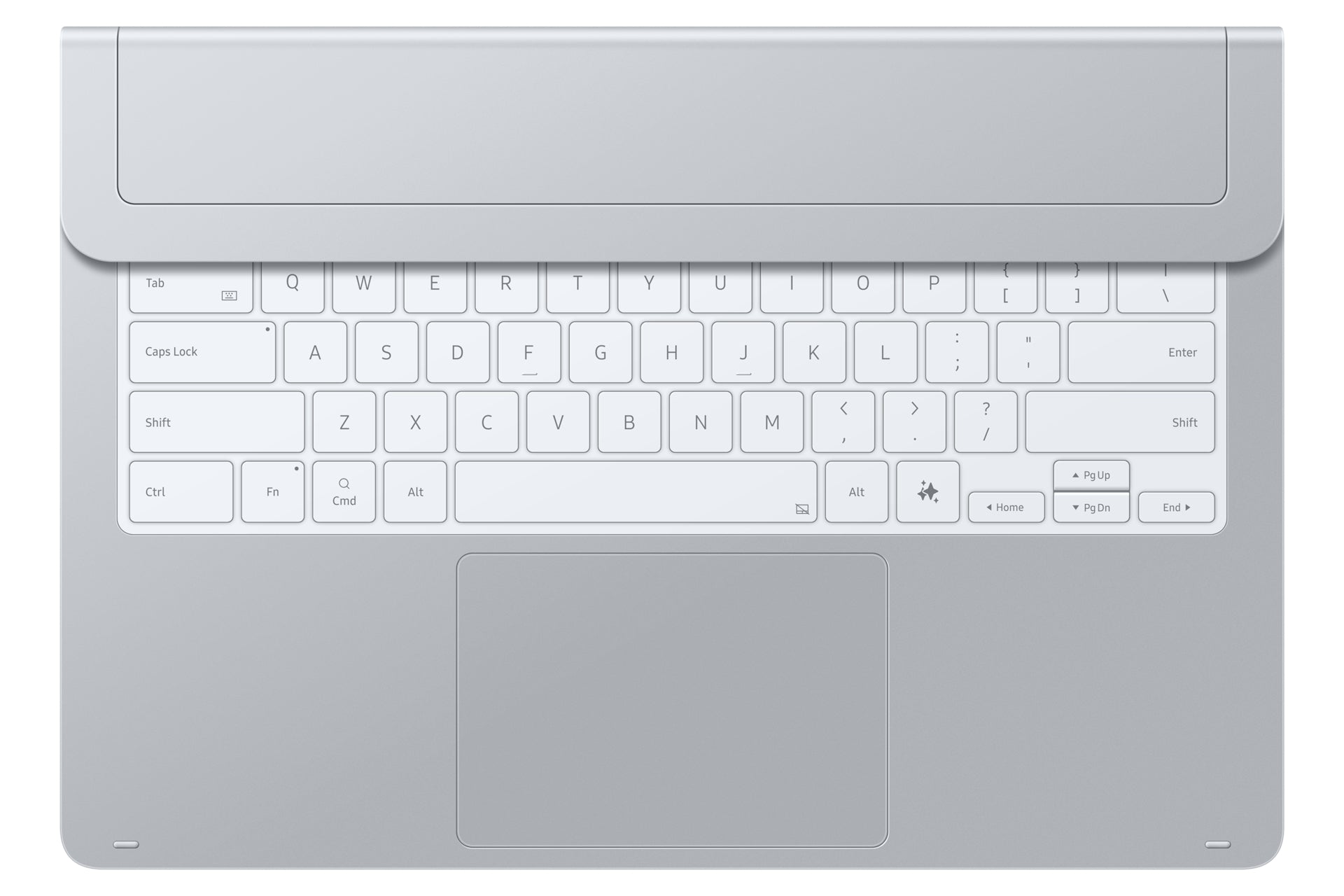 Samsung EF-DX935 Tastatur-Case für Galaxy Tab S11 Ultra – Pogo Pin, QWERTZ (CH), mit Trackpad – Silber