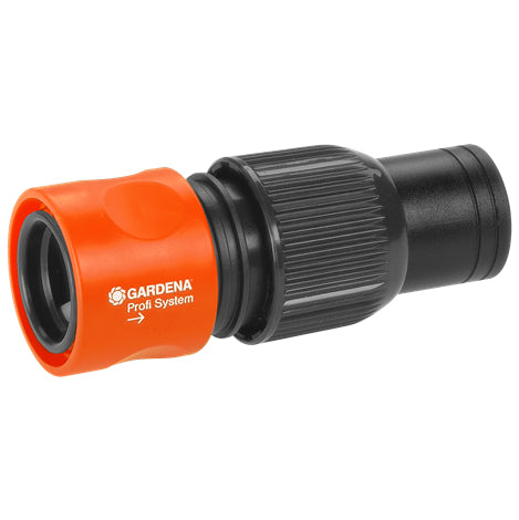Gardena Hahnstück – Kunststoff, Schwarz/Orange, 2 Ausgänge, für Wasserhahn mit 21 mm (1/2")-Gewinde