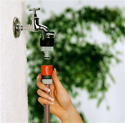Gardena Wasserdieb – Ø 17 mm, Kunststoff, Schwarz/Grau, für Wasserhahn mit 21 mm (1/2)-Gewinde