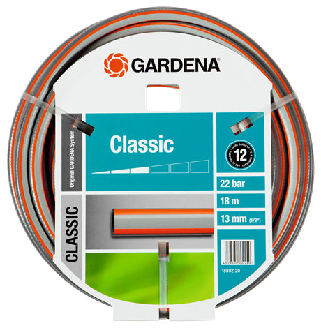 Gardena Gartenschlauch Classic – 18 m, 13 mm, PVC, grau, blau