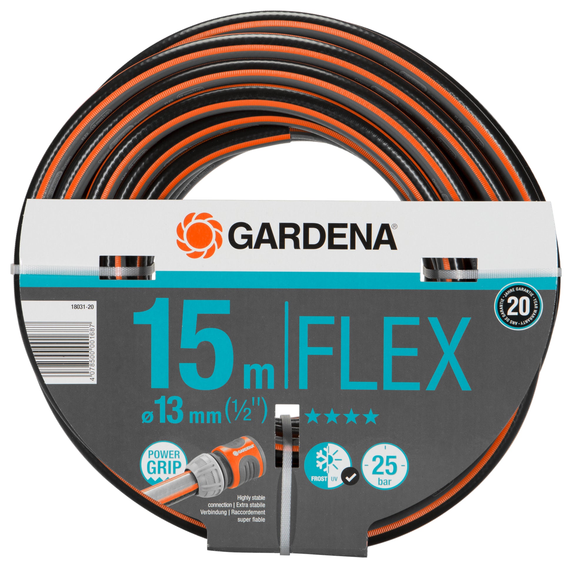 Gardena Comfort FLEX Gartenschlauch 13 mm (1/2") 15 m – Flexibler Schlauch, UV- & frostbeständig, max. 25 bar