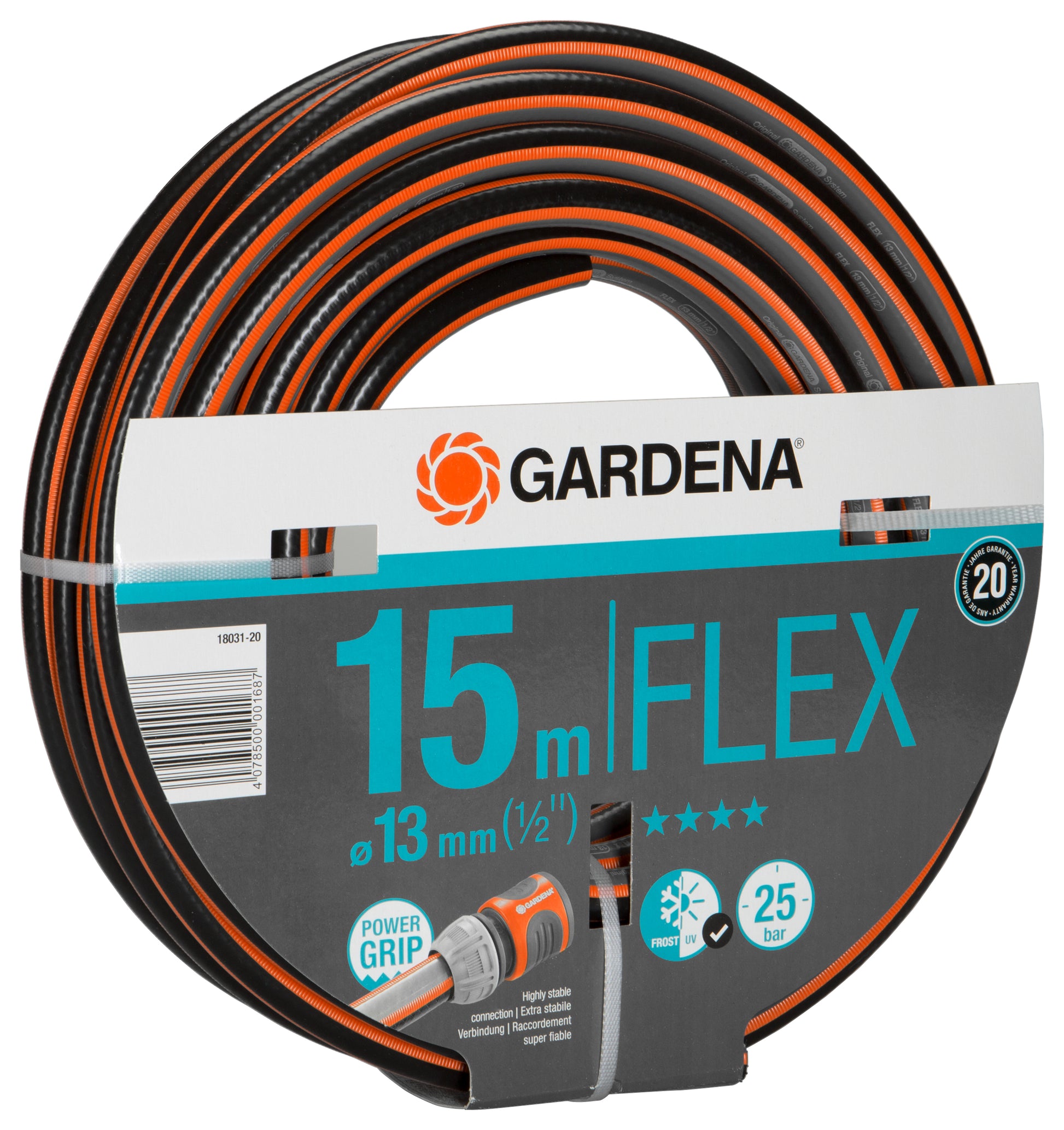 Gardena Comfort FLEX Gartenschlauch 13 mm (1/2") 15 m – Flexibler Schlauch, UV- & frostbeständig, max. 25 bar