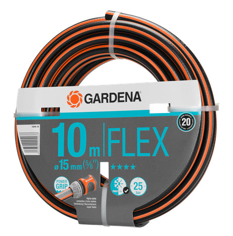Gardena Flexschlauch – 10 m, Ø 1,5 cm, flexibel, UV-beständig, frostbeständig, schwarz/orange