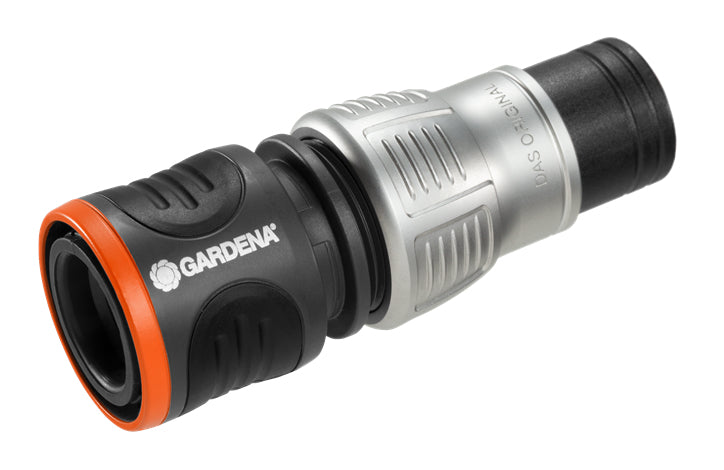 Gardena Kupplung Premium Wasserstopp – 1/2"–5/8", 13,15 mm Schlauch, Metall/Kunststoff, schwarz/metallisch