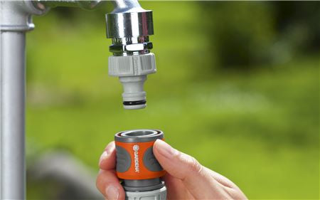 Gardena Schnellanschluss-Satz – 3/4", Kunststoff, Grau/Orange, für Schlauchanfang