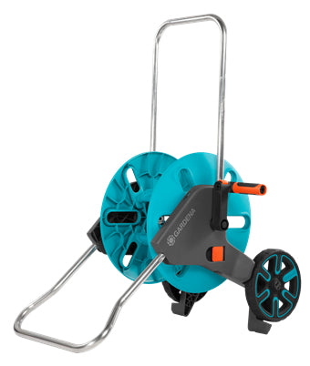 Gardena AquaRoll M Schlauchwagen – 60 m, mit 2 Rädern, schwarz/türkis, Kunststoff