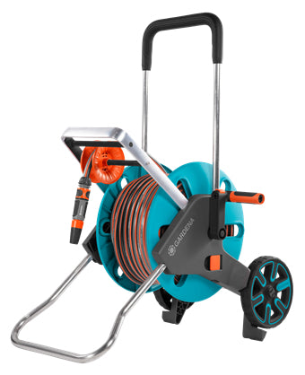 Gardena Schlauchwagen AquaRoll M Easy Set – 25 m Schlauch, Ø 15 mm, mit Sprühdüse