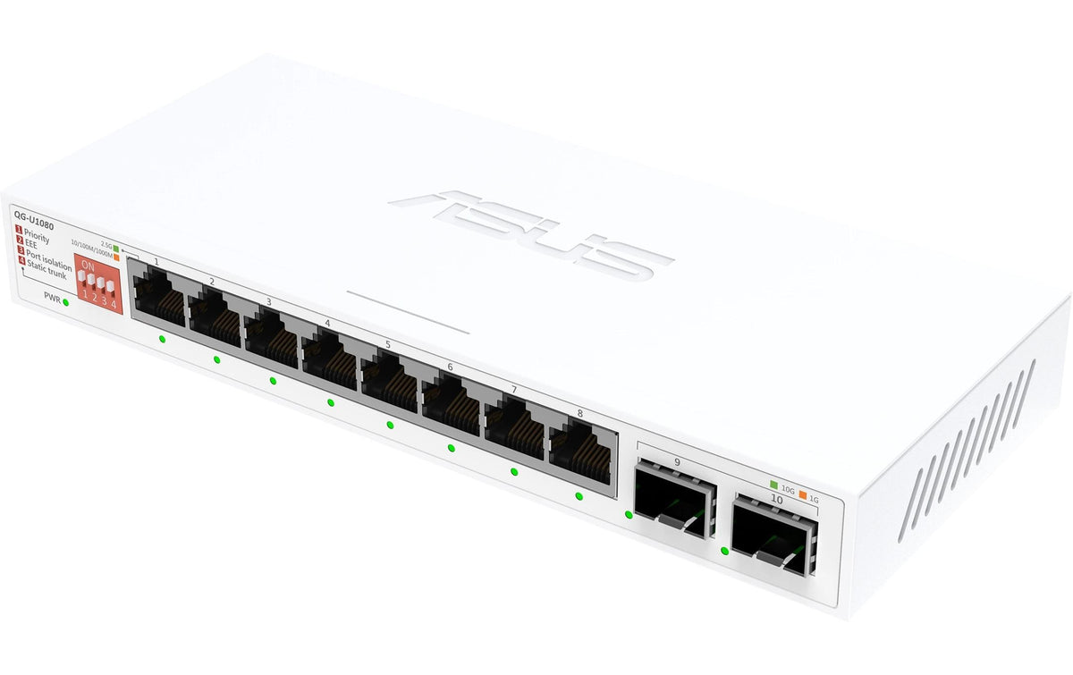 ASUS QG-U1080 – Switch – 8×2.5G, 2×SFP+, L2
