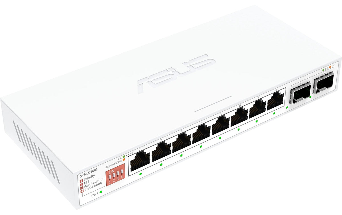 ASUS QG-U1080 – Switch – 8×2.5G, 2×SFP+, L2