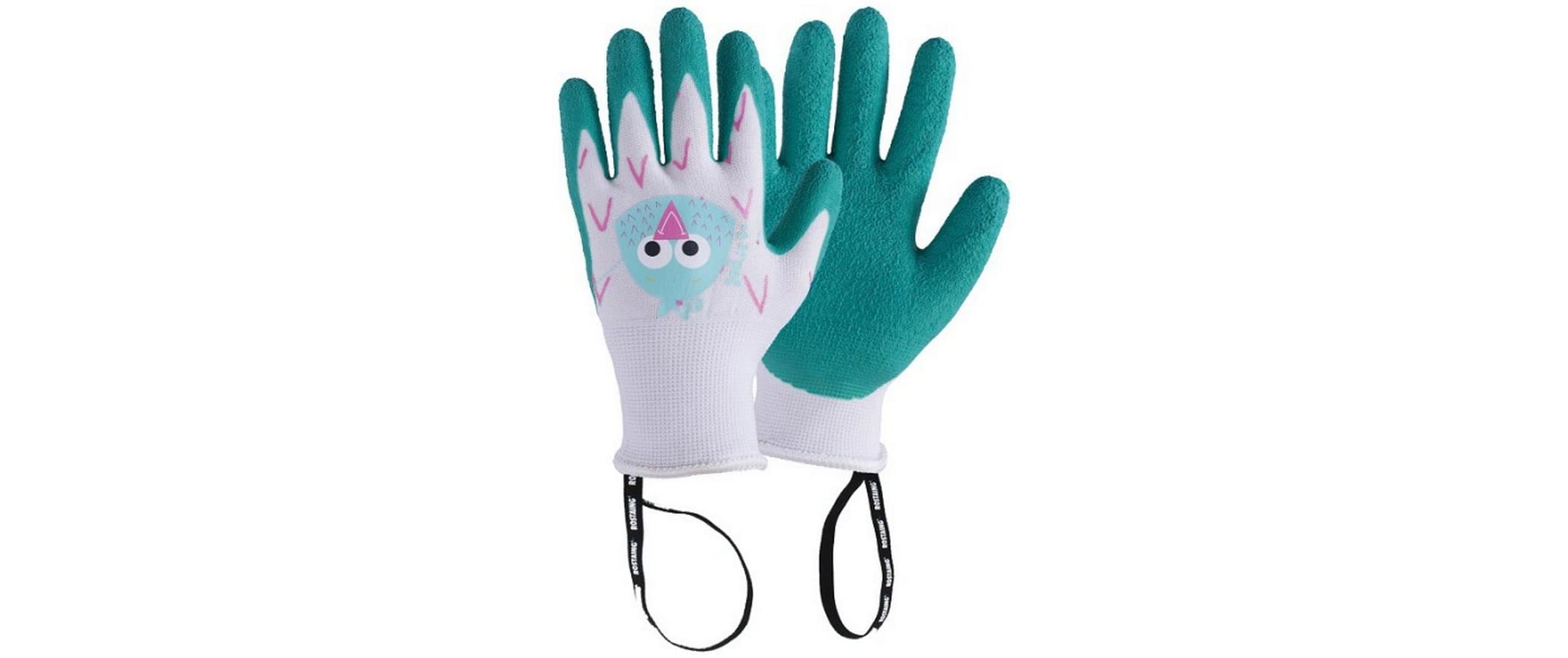 Samen Mauser Kinderhandschuhe Bird Margot – Einheitsgrösse – Latex/Polyamid, Grün/Weiss
