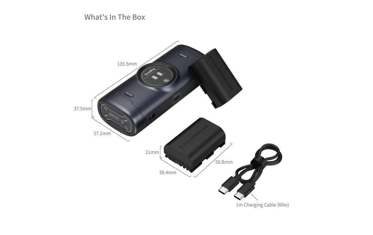 SmallRig 5695 Ladecase – für Canon EOS 5D Mark II, 5D Mark III, 5D Mark IV und andere – 2-fach, USB