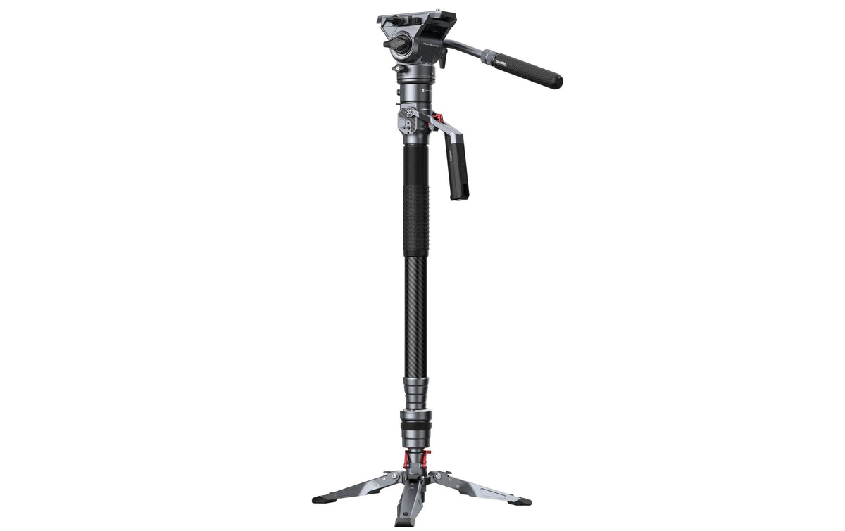 SmallRig 5565 Einbeinstativ – Carbon/Aluminium, 4 Sektionen, 76–175 cm – 15 kg Traglast – Schwarz