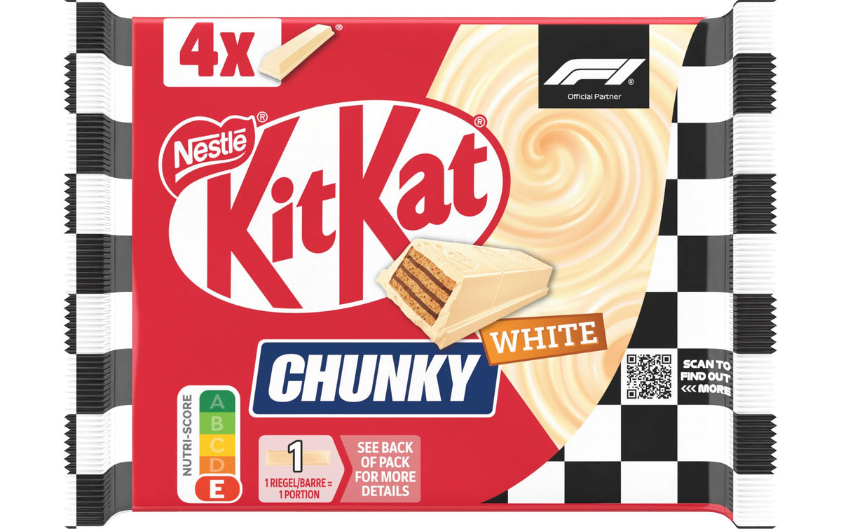 Nestle Nestlé Snacks KitKat Chunky Waffelgebäck – weisse Schokolade – 4 × 40 g