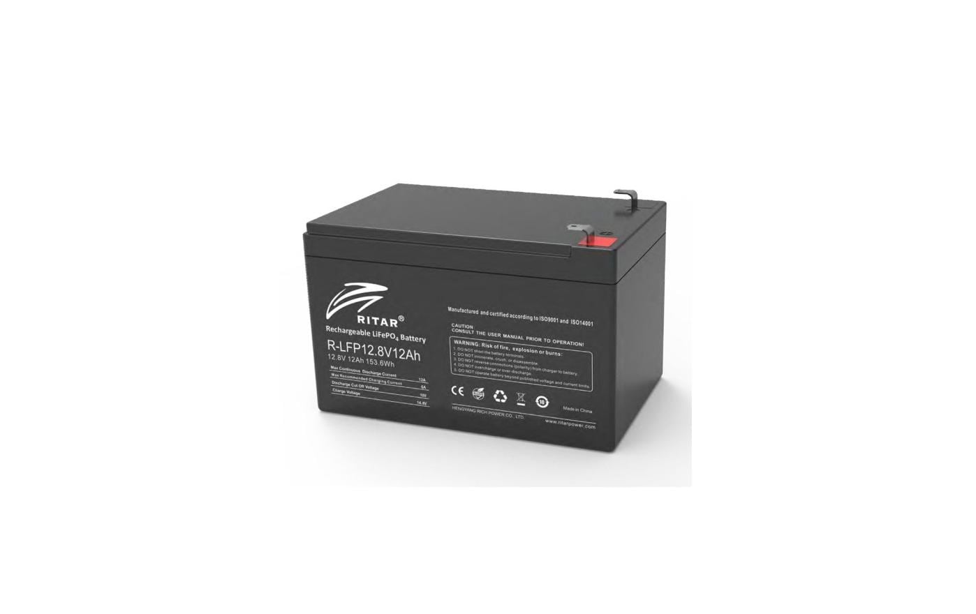 Ritar Akku, LiFePO4, 12,8 V, 12 000 mAh