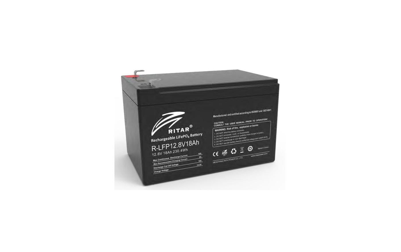 Ritar Akku, Lithium-Eisenphosphat (LiFePO4), 12,8 V, 18000 mAh