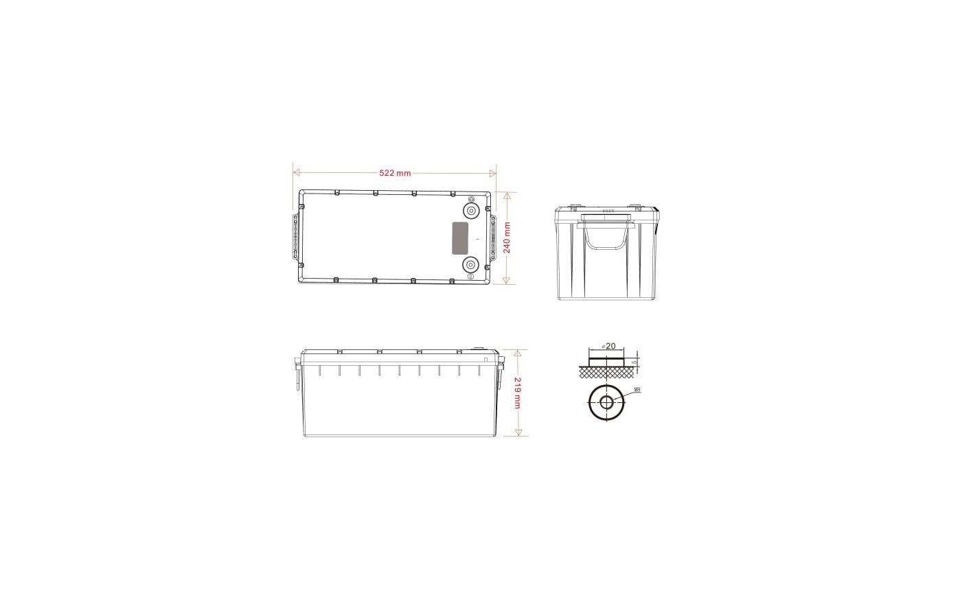 Ritar Akku – 2,56 kWh, 12,8 V, LiFePO4