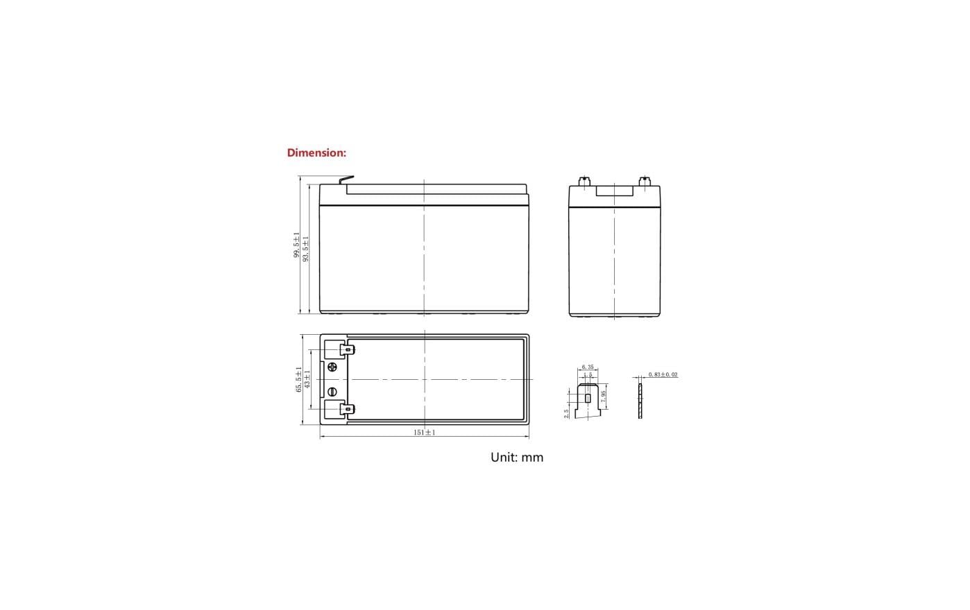 Ritar Akku, LiFePO4, 12,8 V, 12 000 mAh