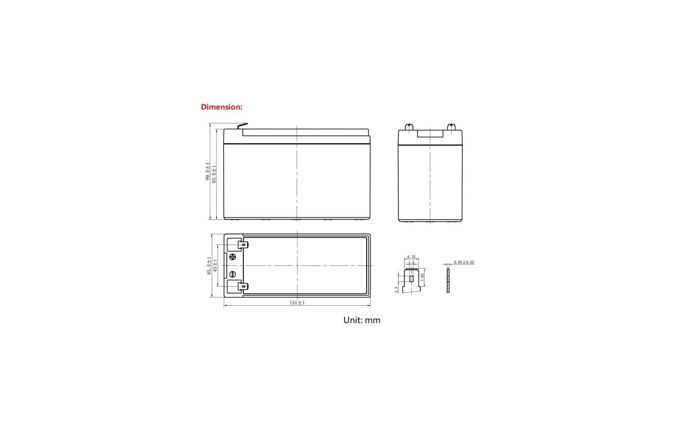 Ritar Ersatzakku LiFePO4, 8000 mAh, 12,8 V