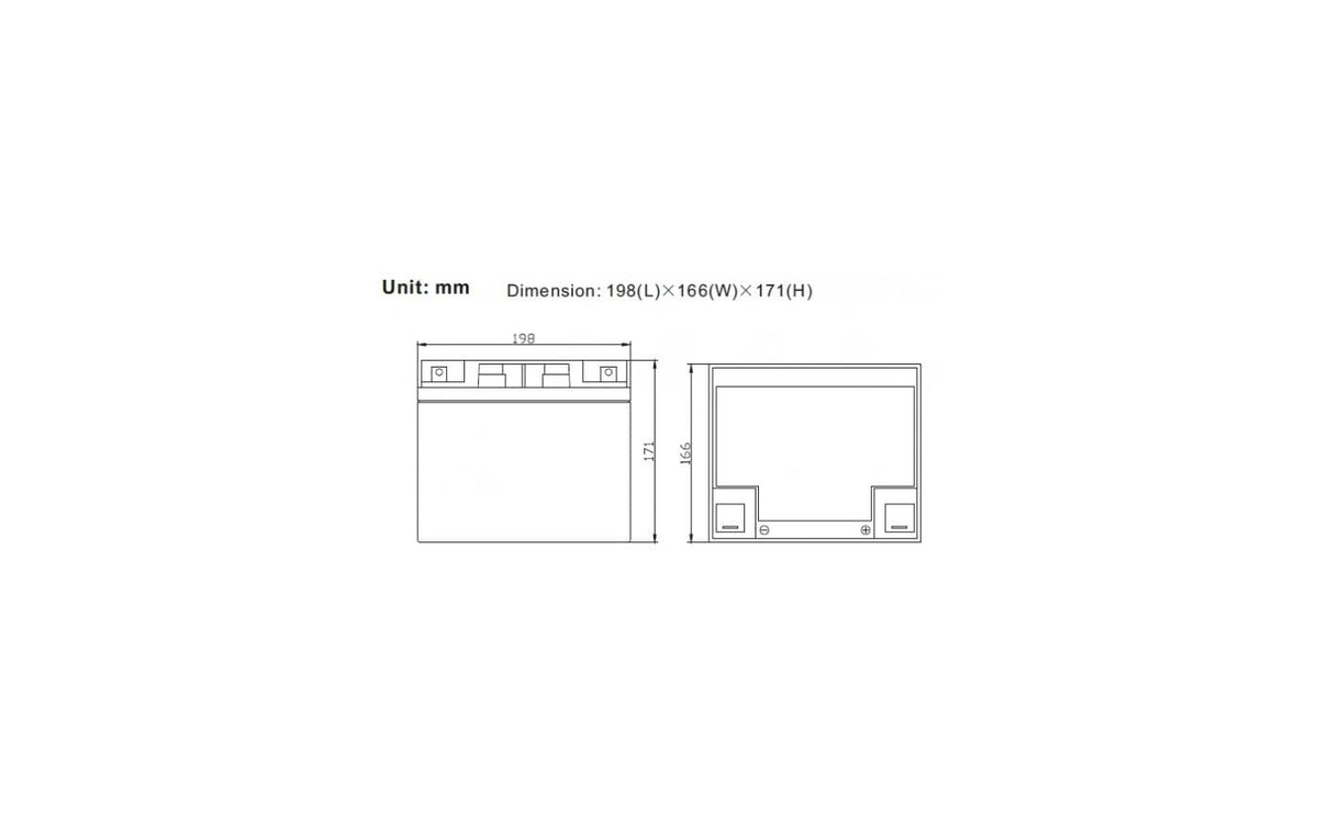 Ritar Akku – 540 Wh (45 Ah), 12 V, AGM (Blei)
