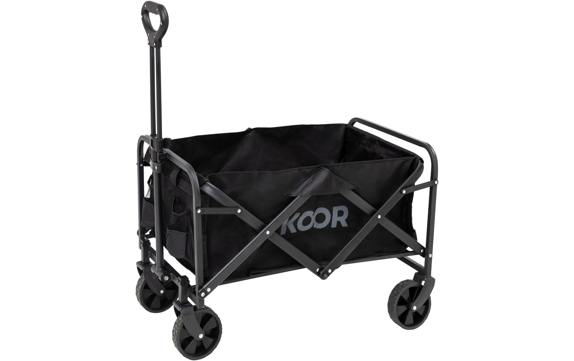 Koor Bollerwagen Wagen – Belastbarkeit 60 kg – 460×900×700 mm – Schwarz – 600D Polyester, PVC