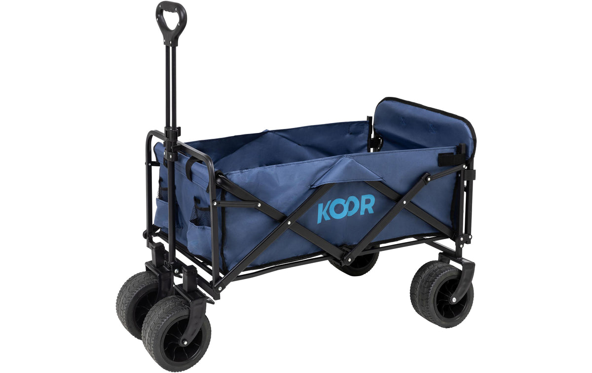 Koor Bollerwagen Vaunu – belastbar 100 kg, PU-Räder – 86 × 51 × 36 cm – grau – 600D Polyester/PU