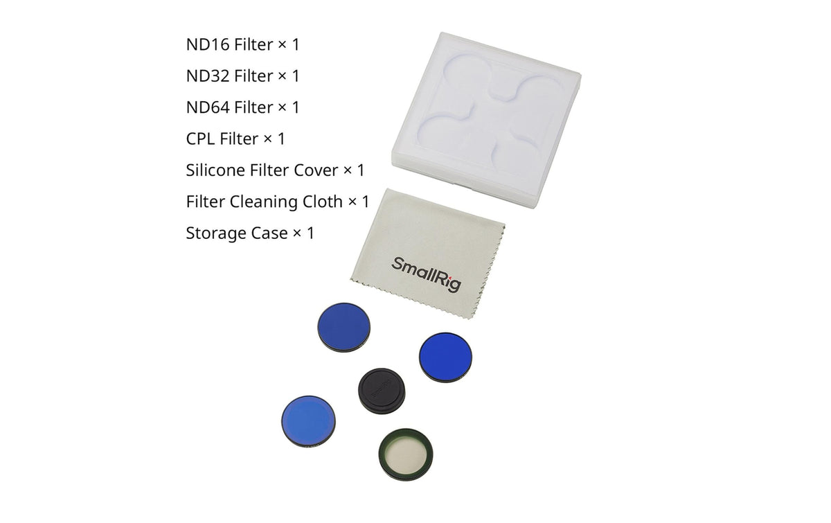 SmallRig 5787 Kamera-Filterset – CPL, ND16/ND32/ND64, 35 mm, Aluminium/Glas – für DJI Osmo Nano – 8er-Pack
