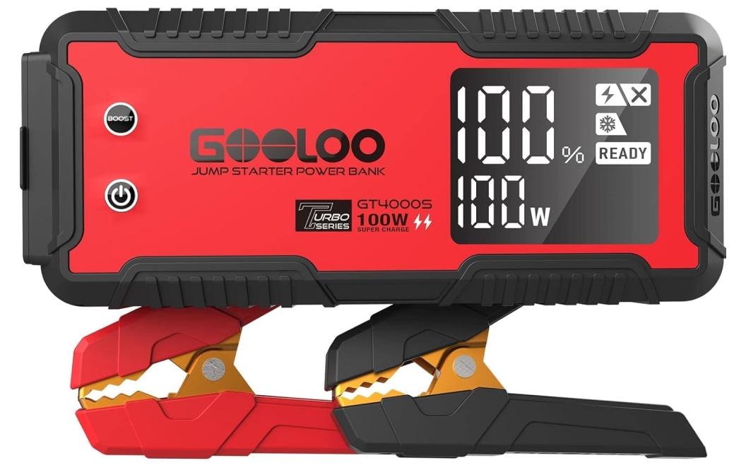 Gooloo GT4000S Auto-Starthilfe – IP65, Rot/Schwarz