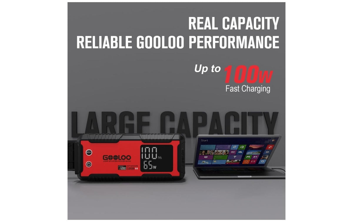 Gooloo GT4000S Auto-Starthilfe – IP65, Rot/Schwarz