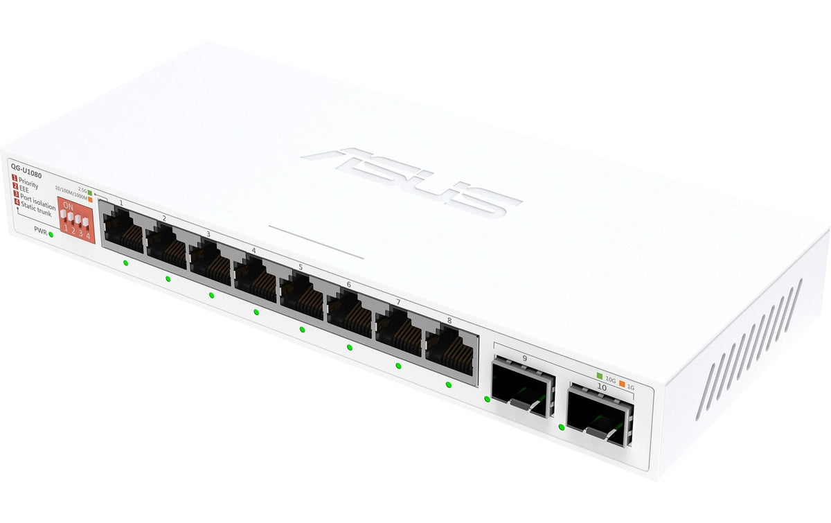 ASUS QG-U1080 – Switch – 8×2.5G, 2×SFP+, L2
