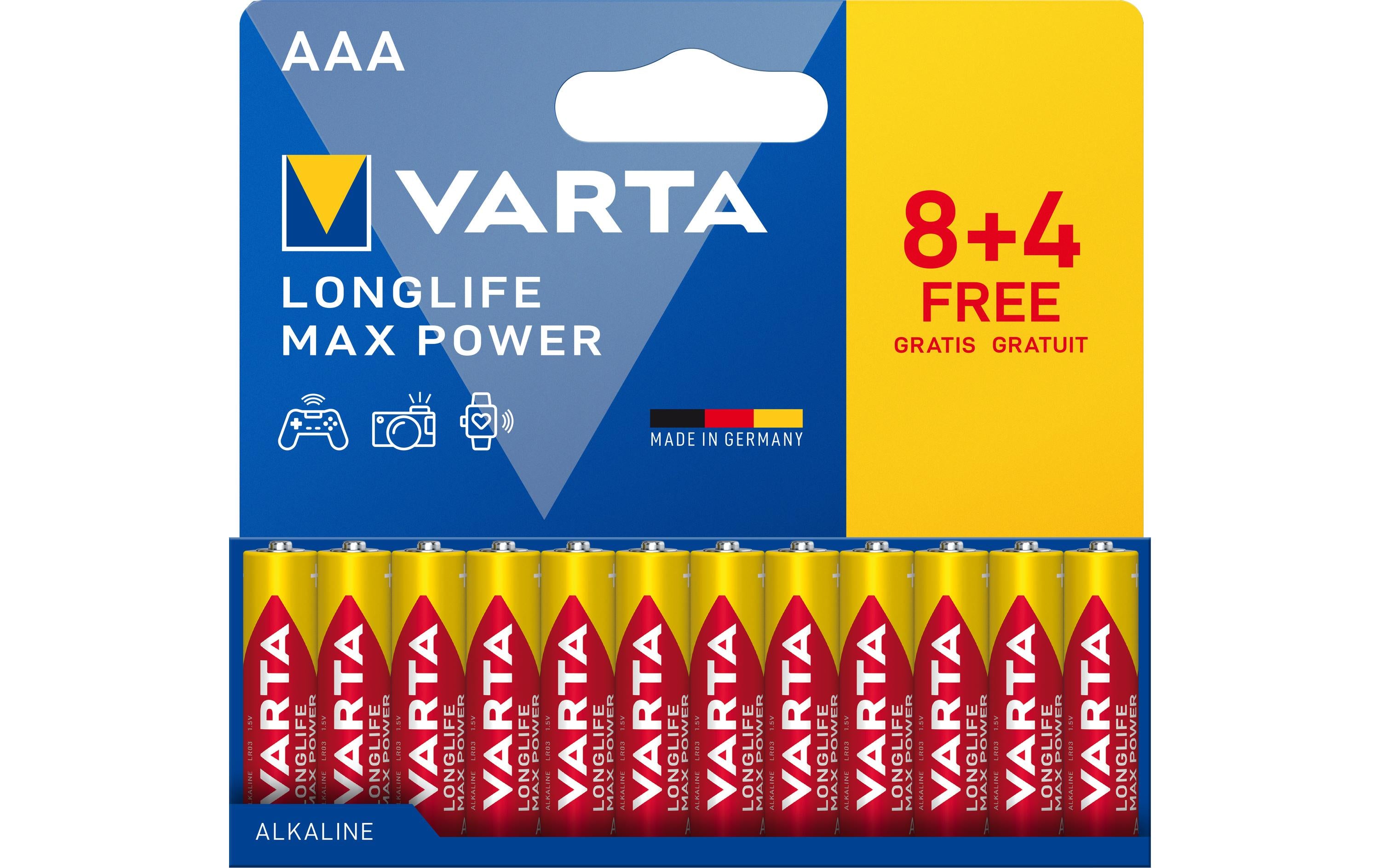 Varta AAA Batterien, Alkaline, 1,5 V – 12 Stk.