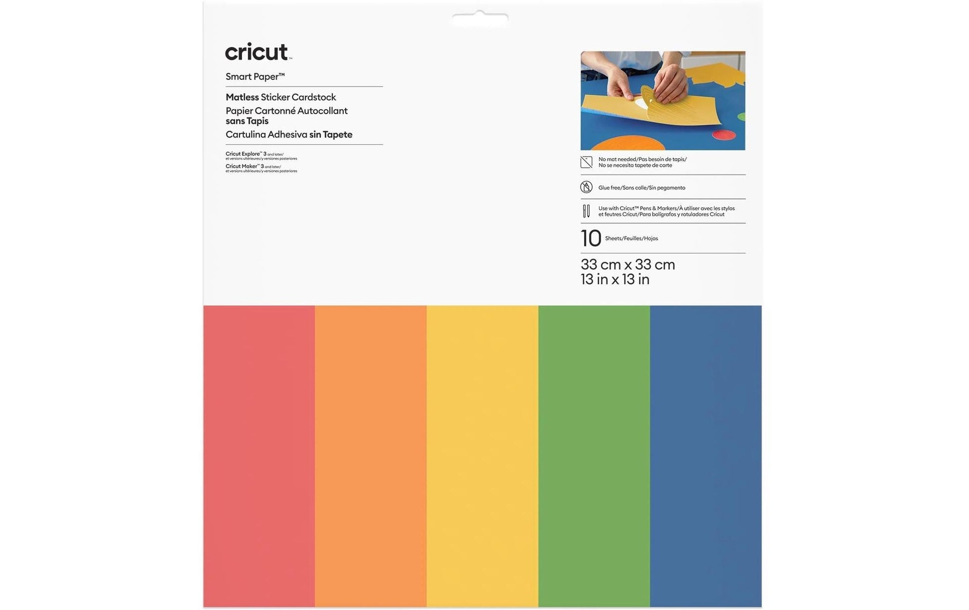 Cricut Stickerpapier – 330 × 330 mm – permanent haftend – Thermosublimation – 10 Blatt – für Cricut Maker/Explore