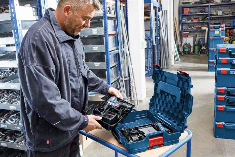 Bosch Professional L-BOXX 102 Systemkoffer – leer, blau/rot, ABS, B 442 × H 117 × T 357 mm, für Trolley