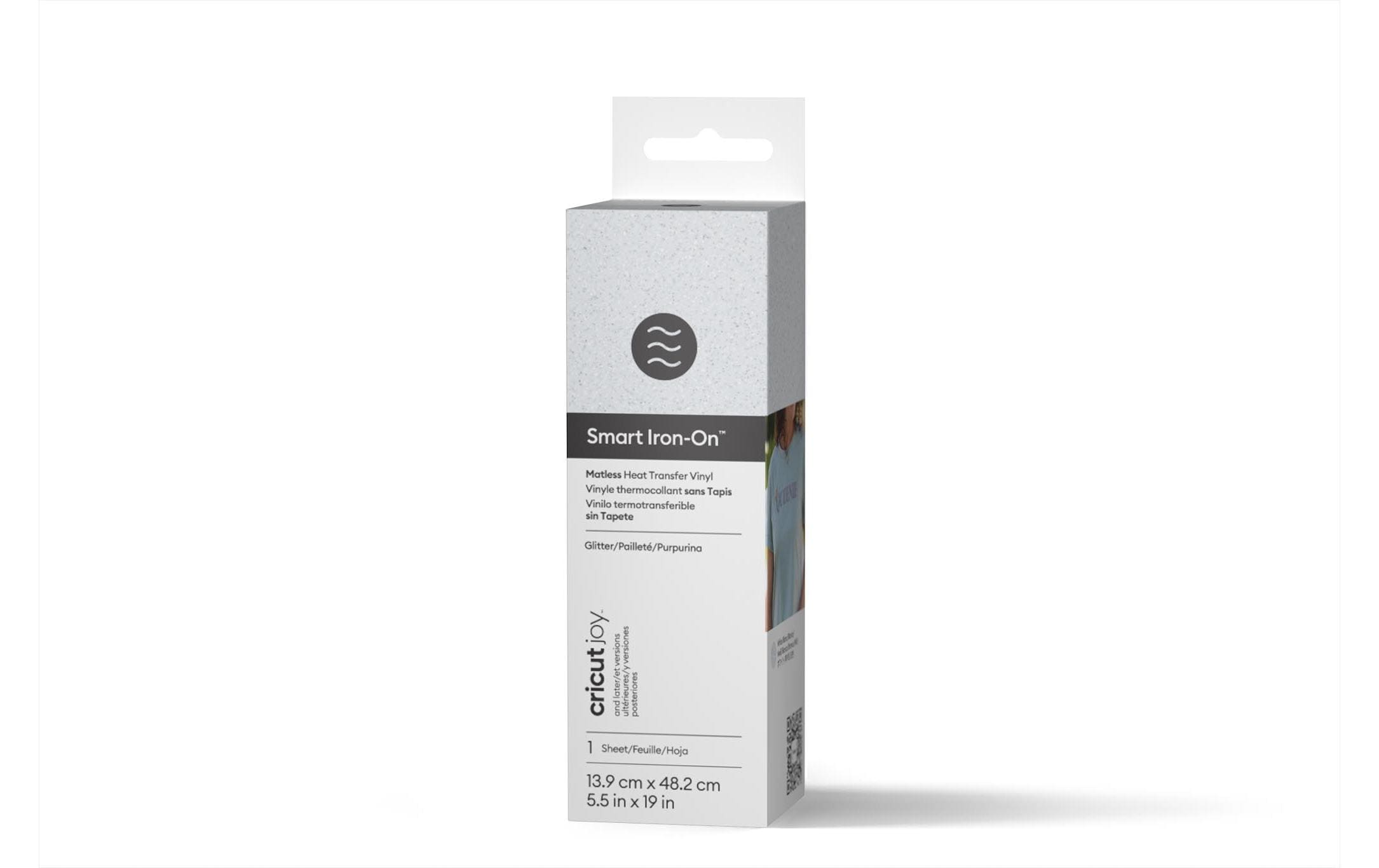 Cricut Aufbügelfolie (HTV), Weiss, Glitzer, 13,9 × 48,2 cm
