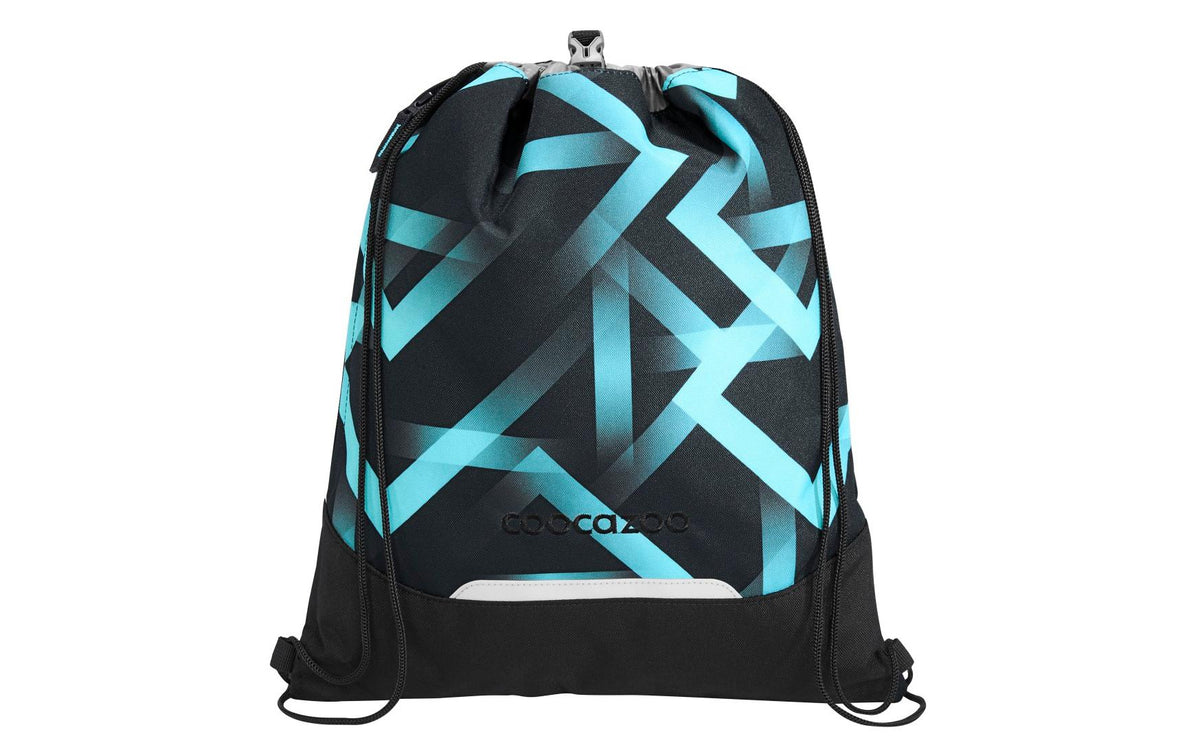 Coocazoo Sportbeutel – 10 l, schwarz-türkis, 34 × 43 cm
