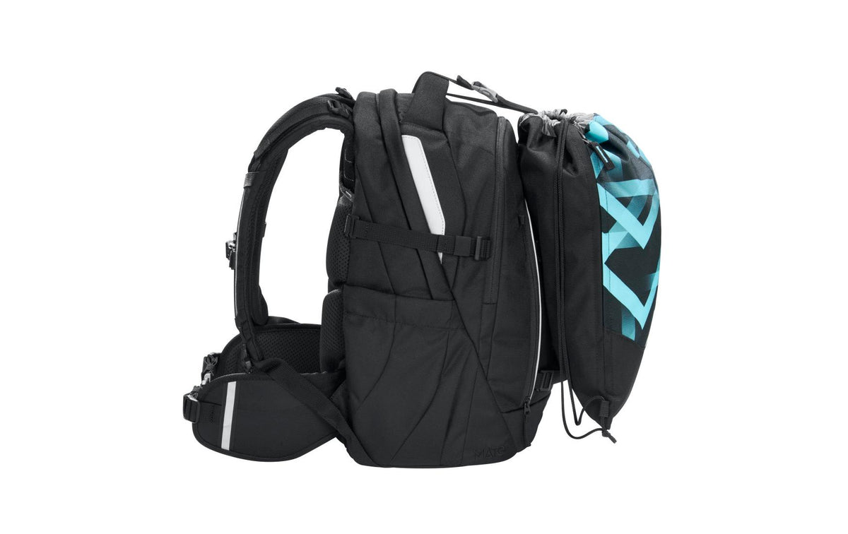 Coocazoo Sportbeutel – 10 l, schwarz-türkis, 34 × 43 cm